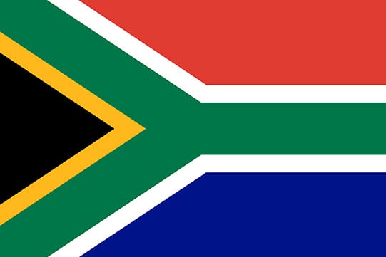 South African national flag with horizontal Y design