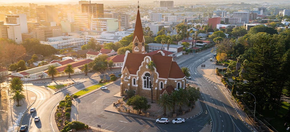 Windhoek cityscape high plateau
