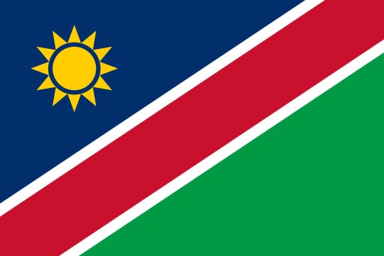 Namibia national flag diagonal design