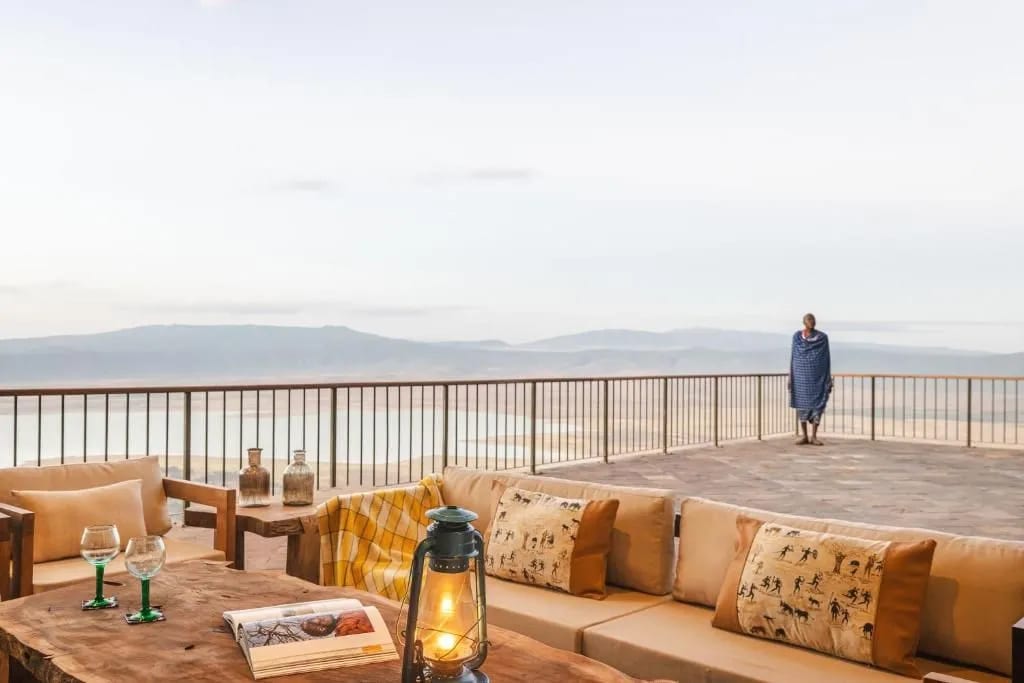 tanzania ngorongoro lodge deck view