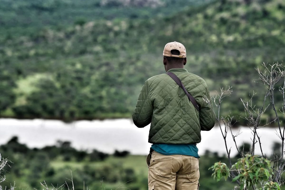Rhino Tracking on foor in Nambia's Damaraland