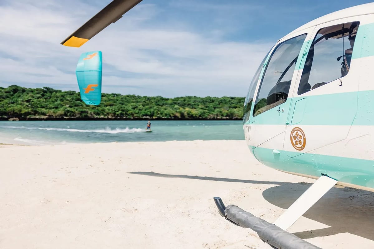 Miavana kiteboarding helicopter ride