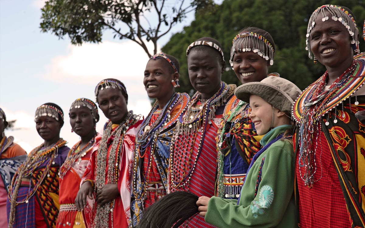 Maasai community members during cultural village visit